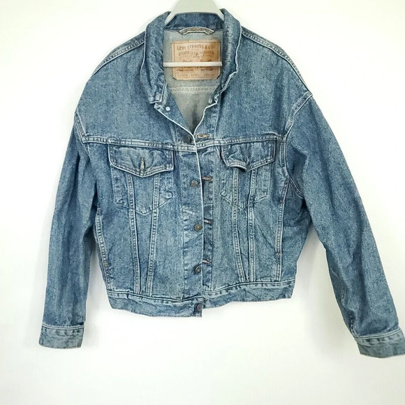 Vintage Levis Big E Type 3 Denim Trucker Jean Jacket Med Made in USA Medium Wash - Picture 5 of 16